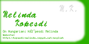 melinda kopesdi business card